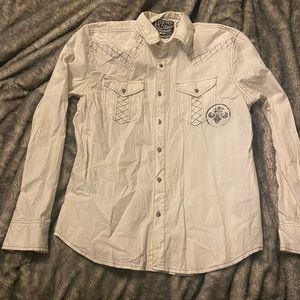 Men’s affliction button up dress shirt
